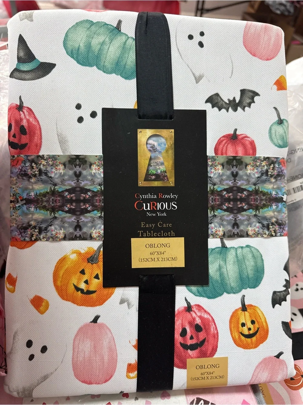 Cynthia Rowley Curious Halloween Pumpkin Tablecloth - Multi